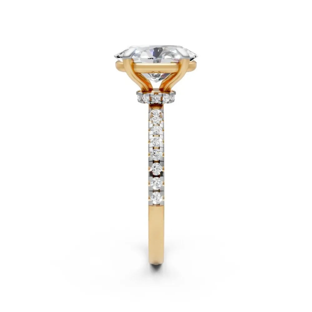 EternaSpark Pavé Solitaire Ring Yellow Gold
