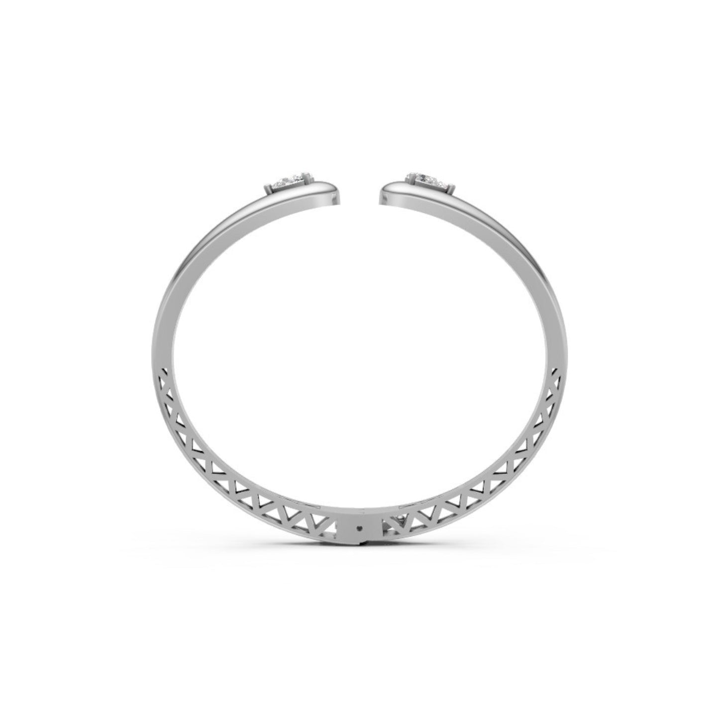 Elegant Open Diamond Bangle White Gold