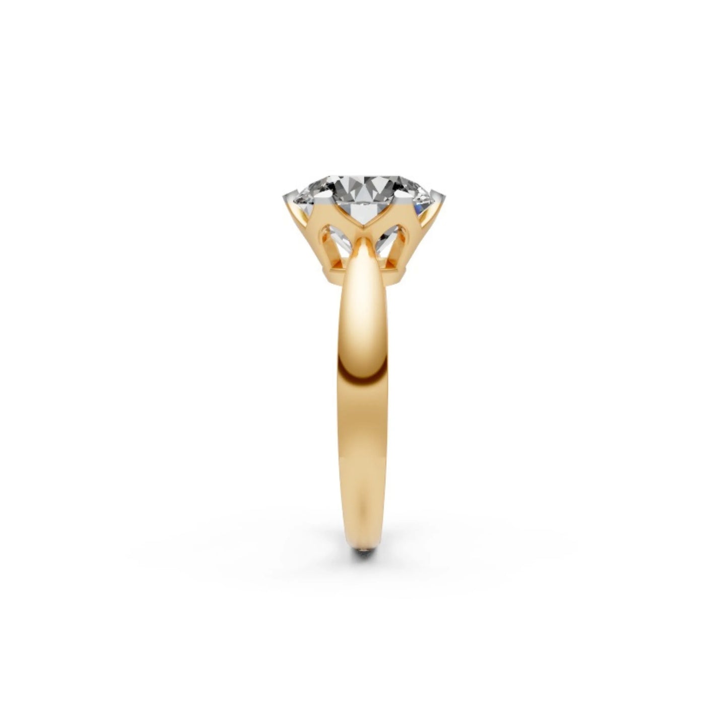 Sculpted Shine Solitaire Ring Yellow Gold