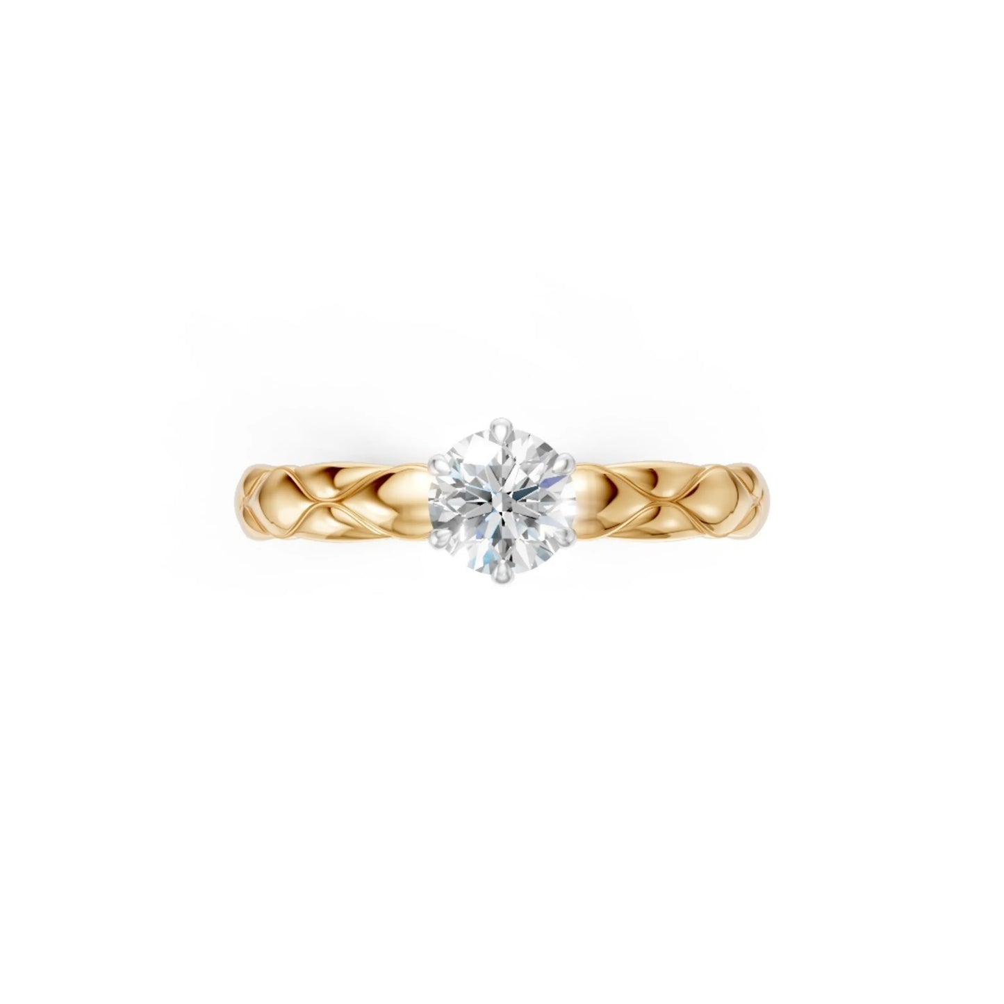 Braided Grace Solitaire Ring Yellow Gold
