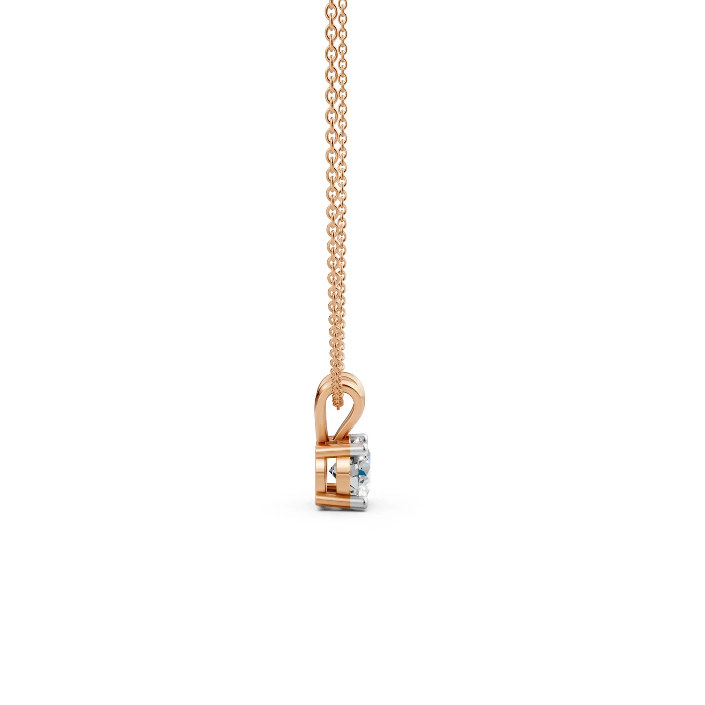 Solitaire Round Pendant Rose Gold