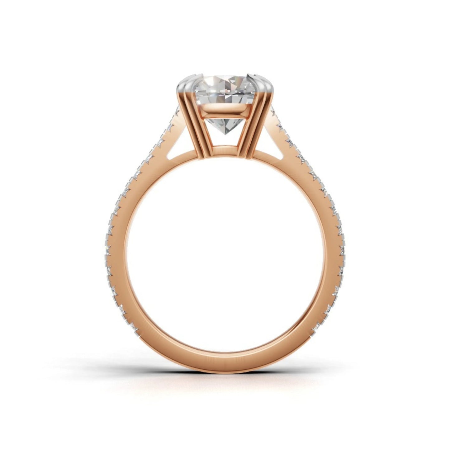 Radiant Pavé Solitaire Ring Rose Gold