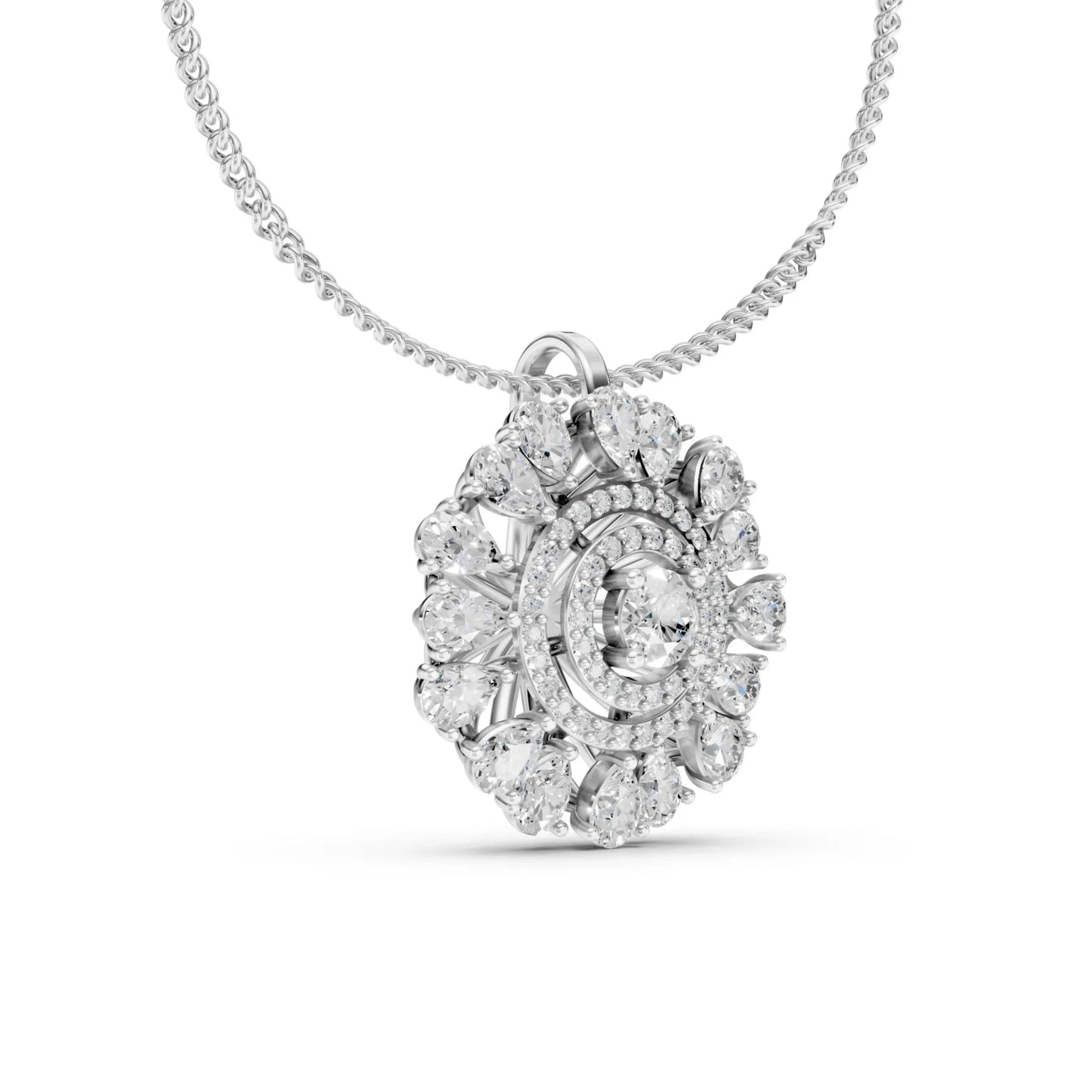 Grand Halo Pendant White Gold