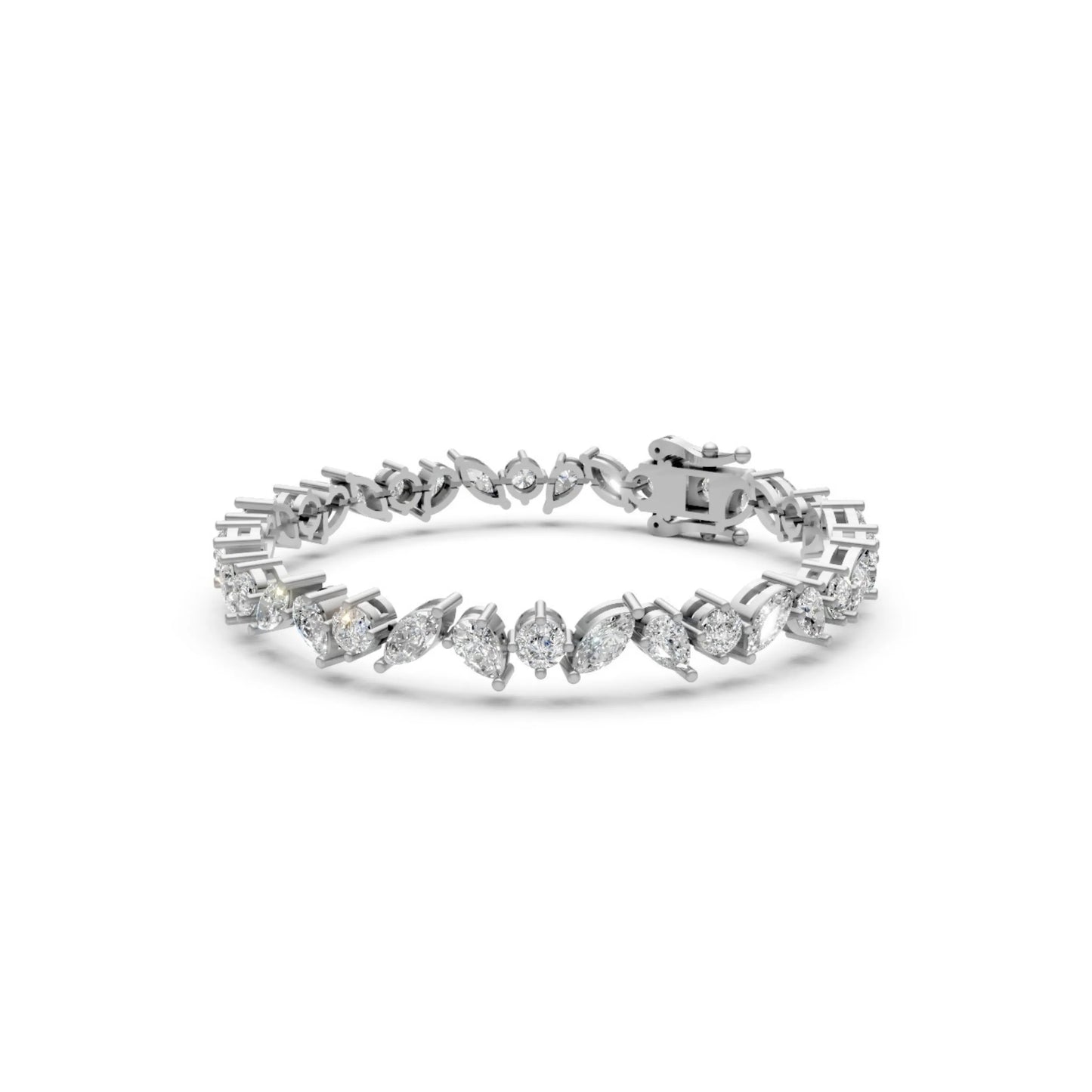 Pear Shape Diamond Bracelet White Gold