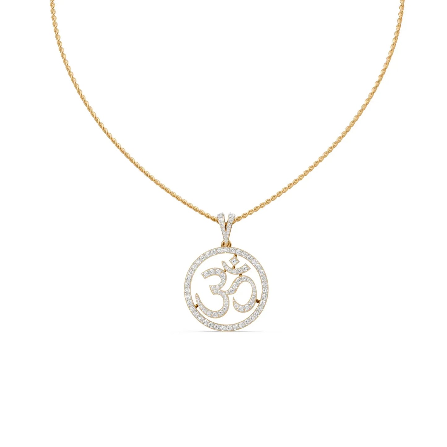 Diamond Om Pendant Yellow Gold