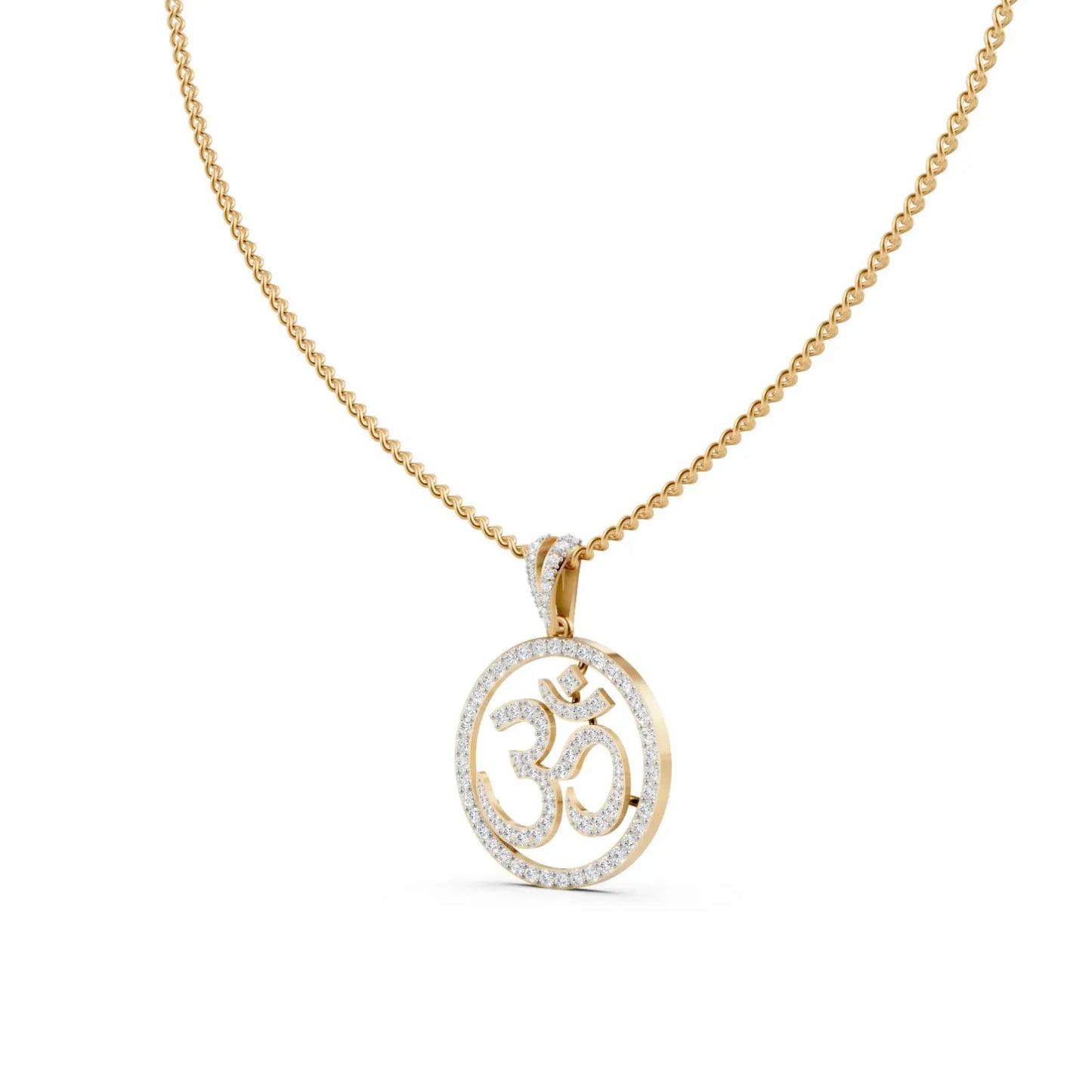 Diamond Om Pendant Yellow Gold