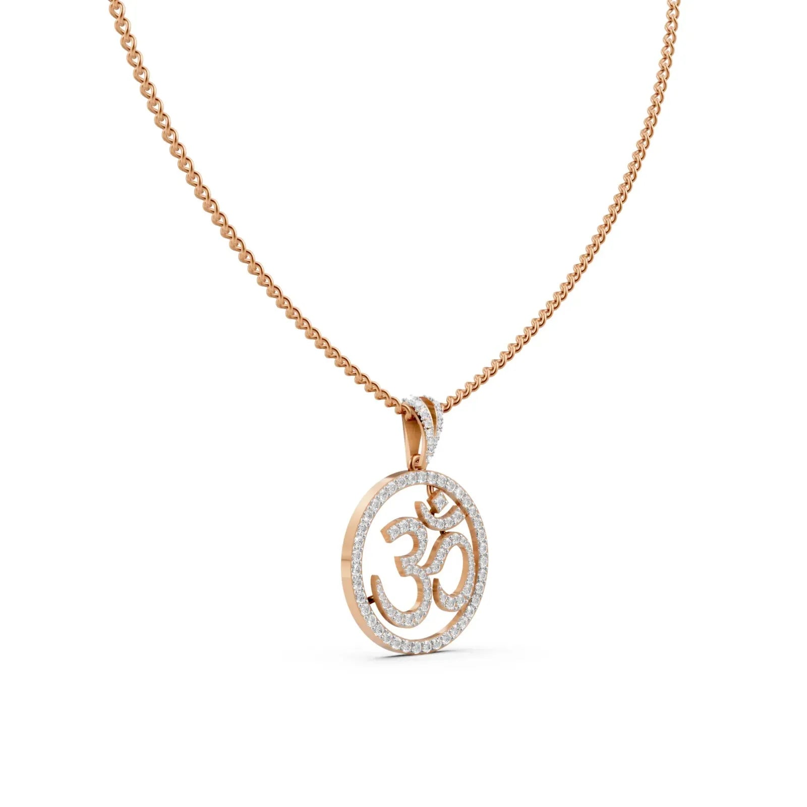 Diamond Om Pendant Rose Gold