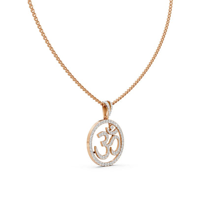 Diamond Om Pendant Rose Gold