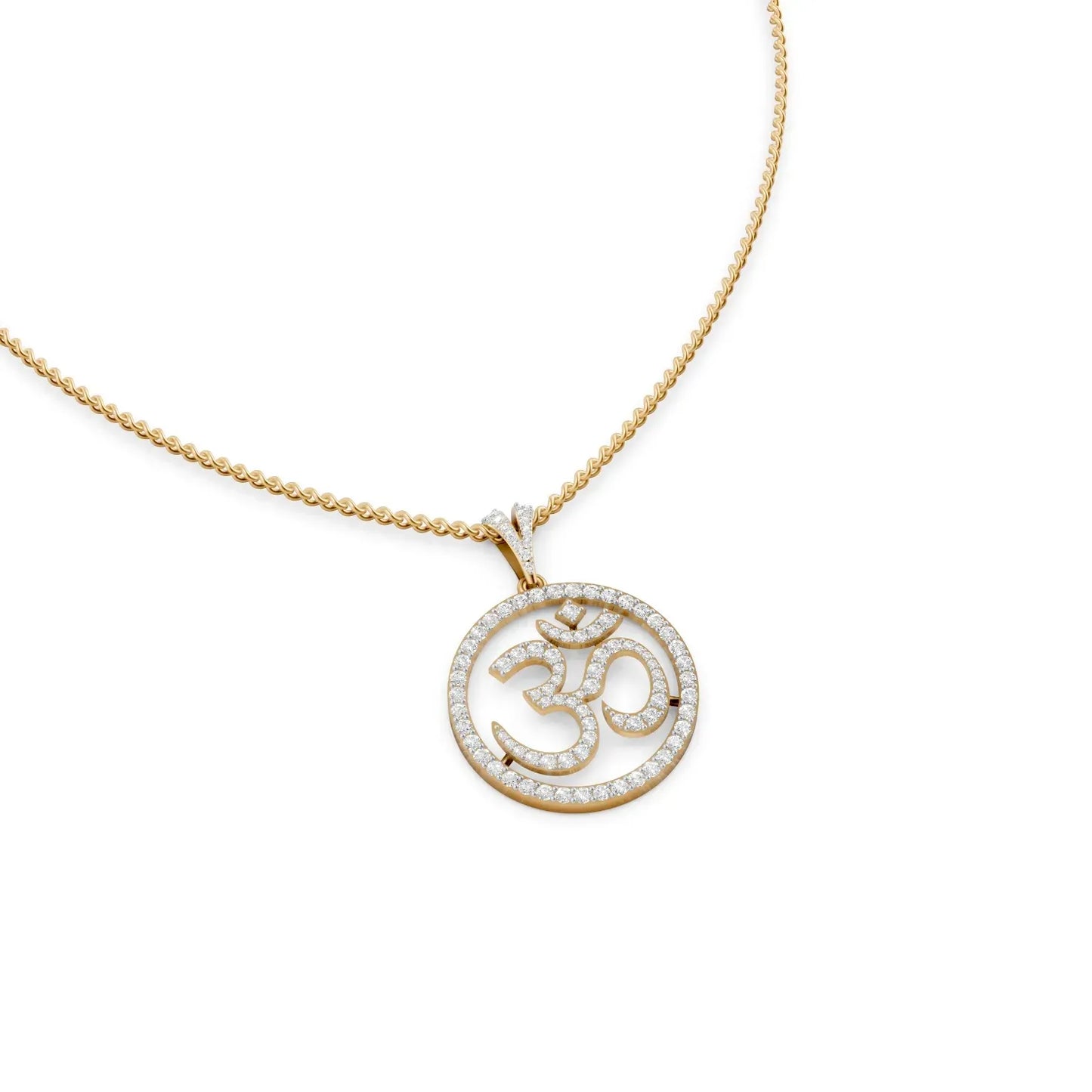 Diamond Om Pendant Yellow Gold