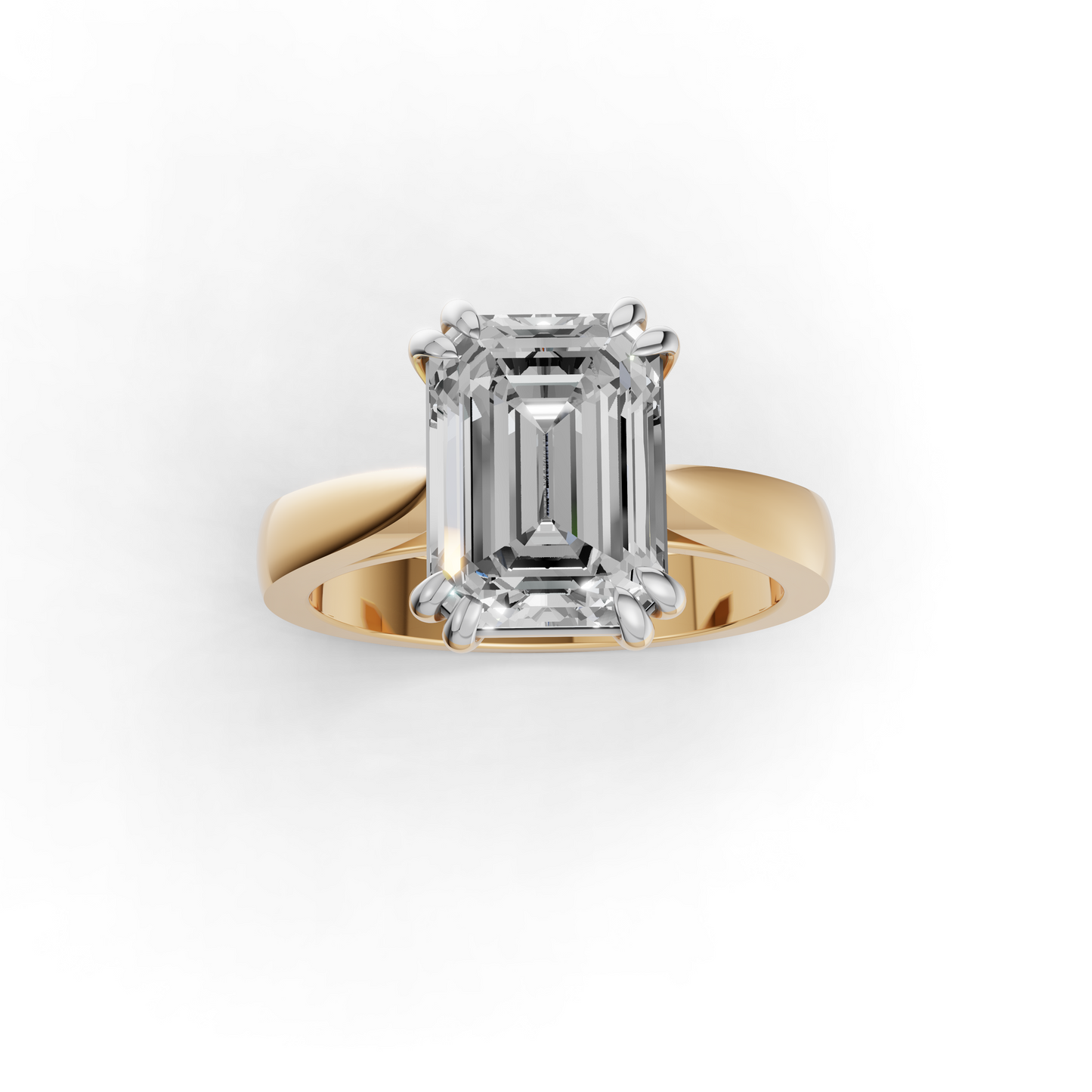 Emerald Cut Solitaire Diamond Engagement Ring