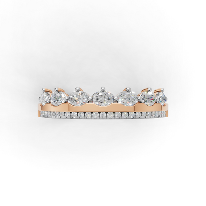 Marquise and Round Diamond Stacking Band