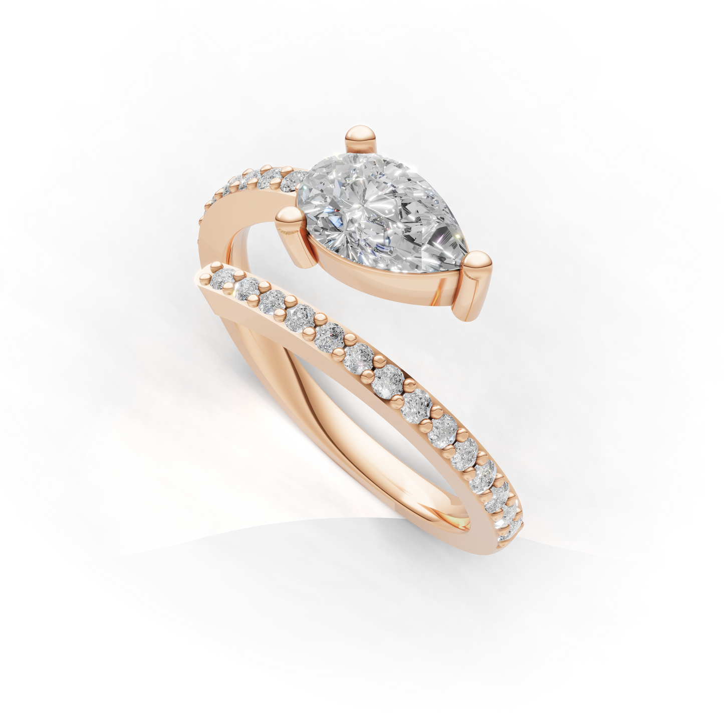 Pear Cut Diamond Engagement Ring – Modern Split Shank Design