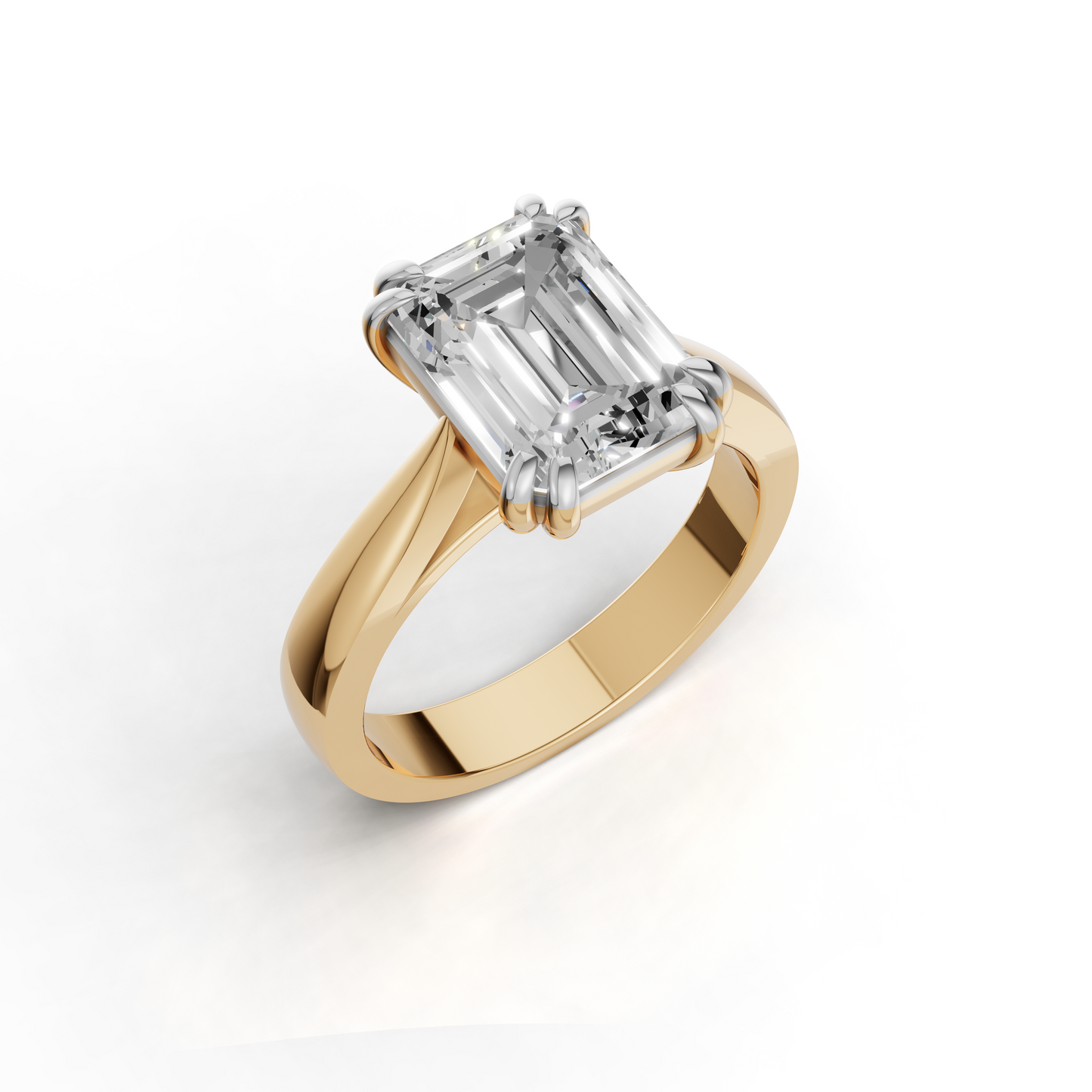 Emerald Cut Solitaire Diamond Engagement Ring