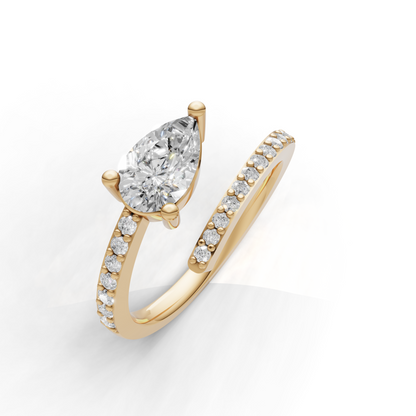 Pear Cut Diamond Engagement Ring – Modern Split Shank Design