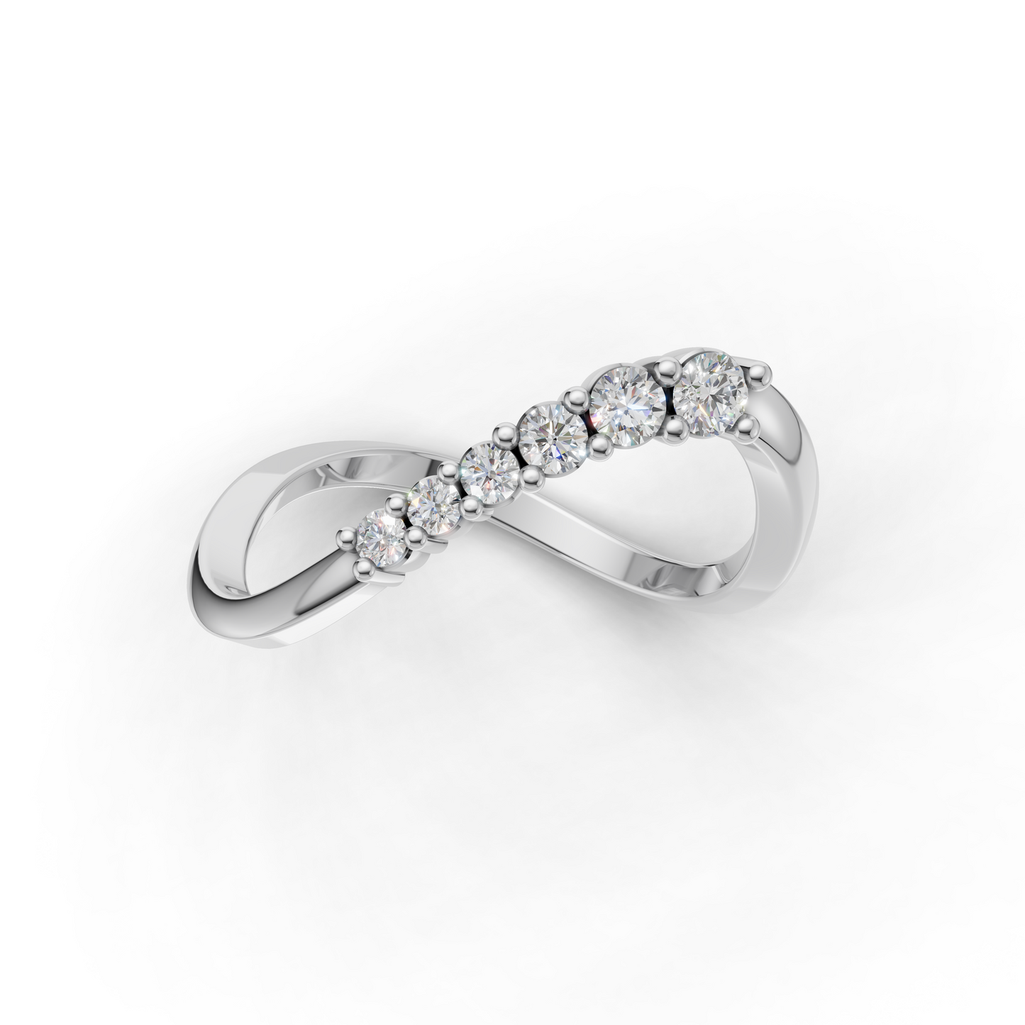 Infinity Diamond Ring – Elegant Twist Band Designer Jewelry
