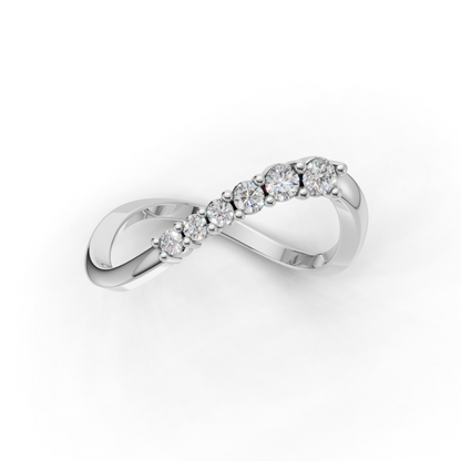 Infinity Diamond Ring – Elegant Twist Band Designer Jewelry