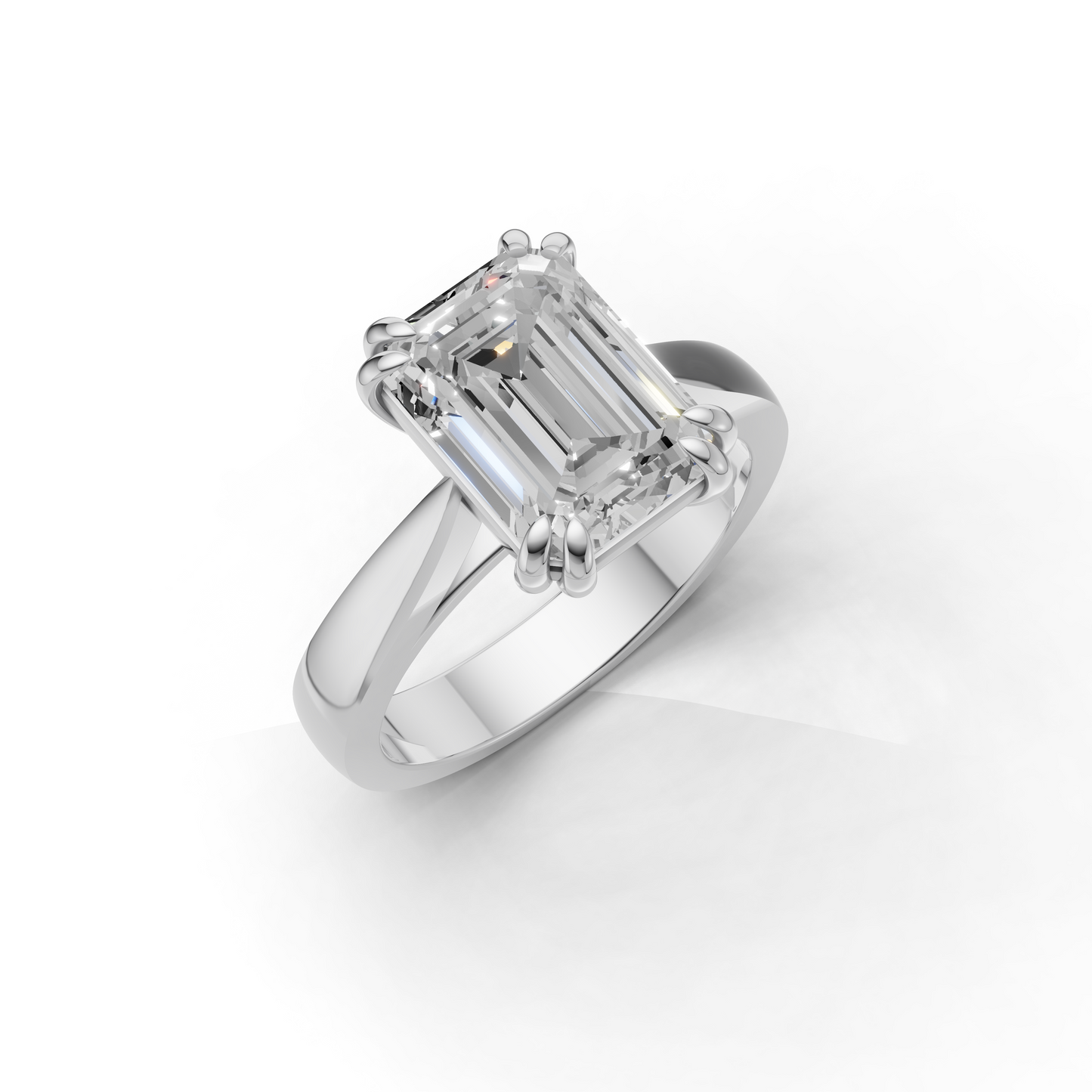 Emerald Cut Solitaire Diamond Engagement Ring