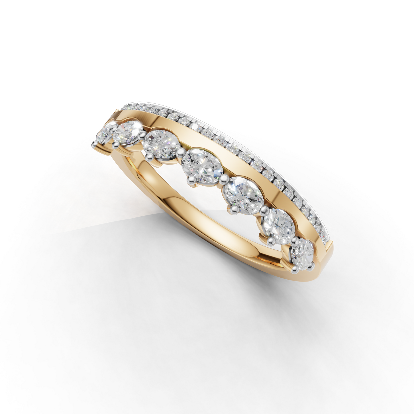 Marquise and Round Diamond Stacking Band