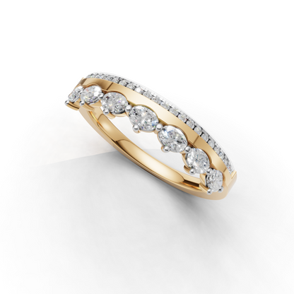 Marquise and Round Diamond Stacking Band