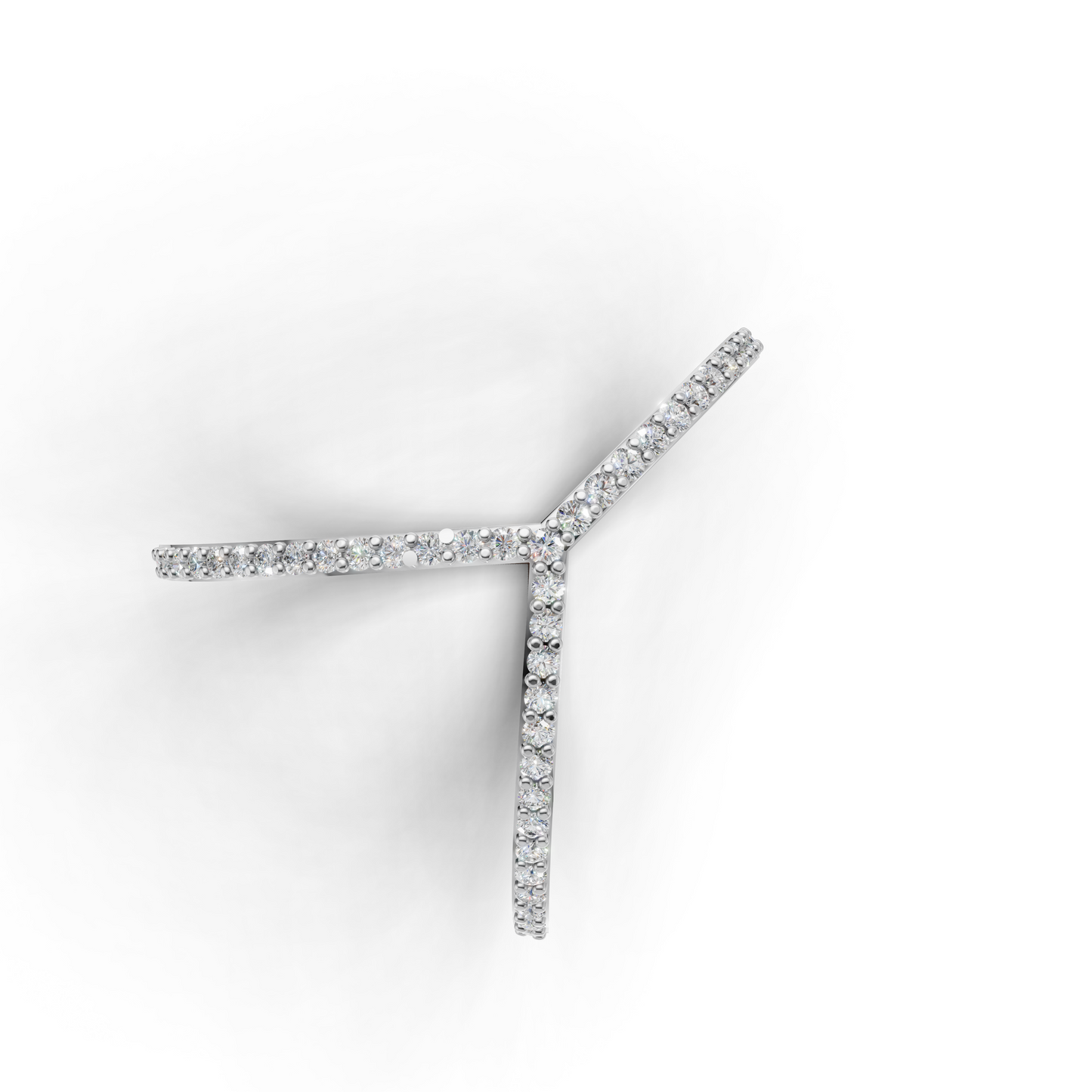 Geometric V and Circle Diamond Ring – Contemporary Designer Statement Ring