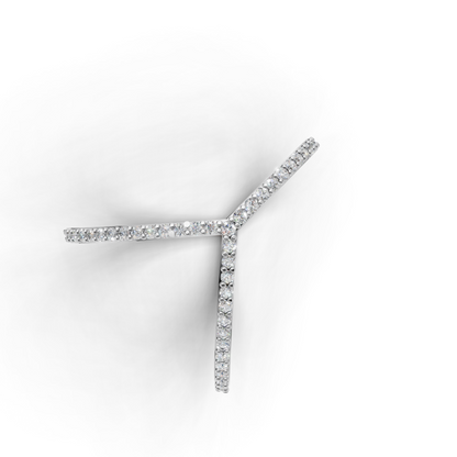 Geometric V and Circle Diamond Ring – Contemporary Designer Statement Ring