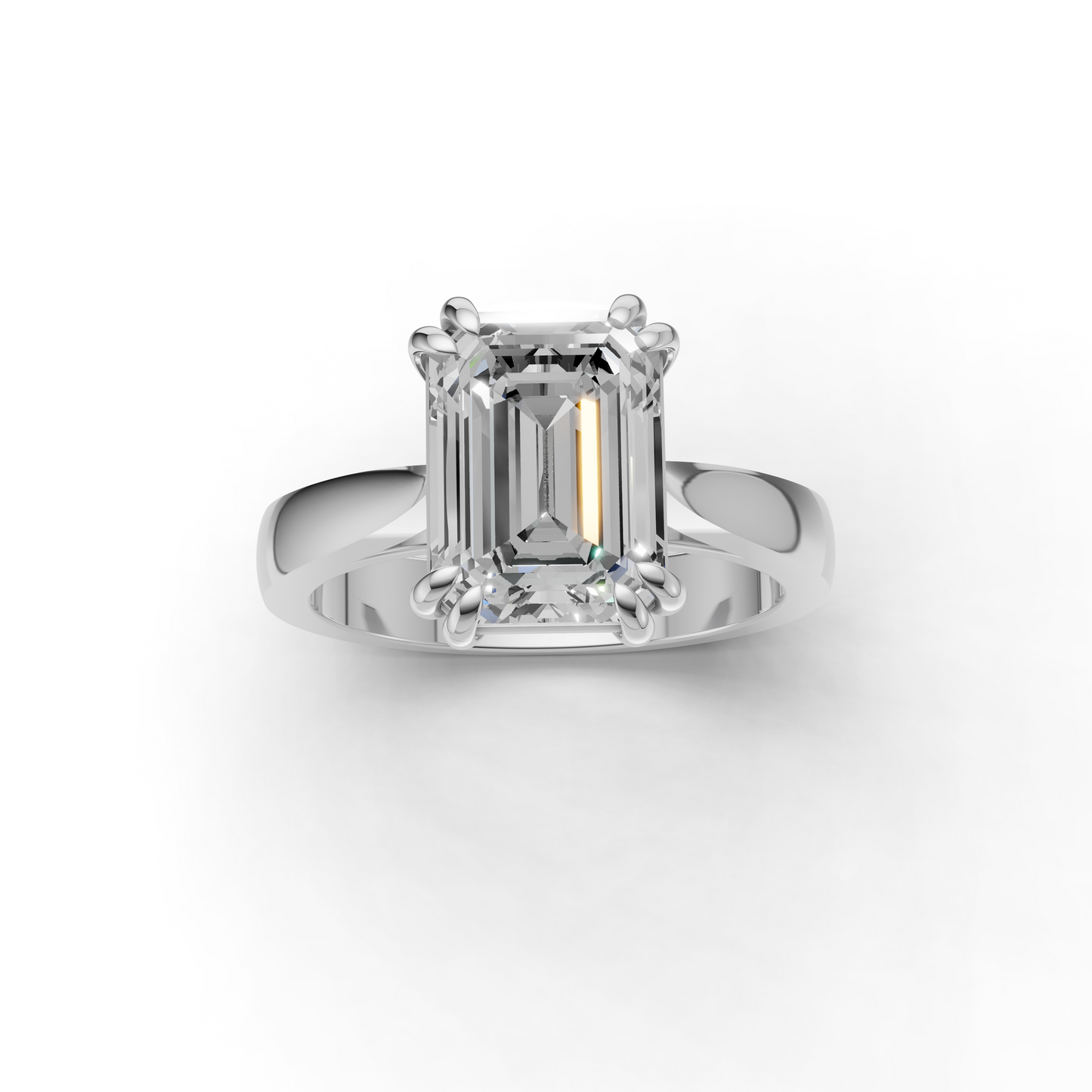 Emerald Cut Solitaire Diamond Engagement Ring
