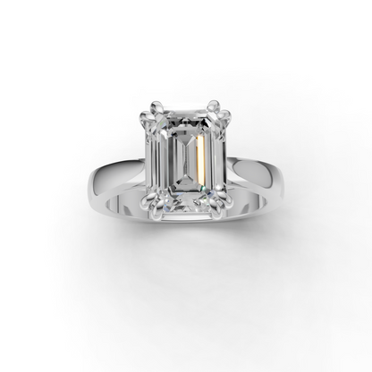 Emerald Cut Solitaire Diamond Engagement Ring