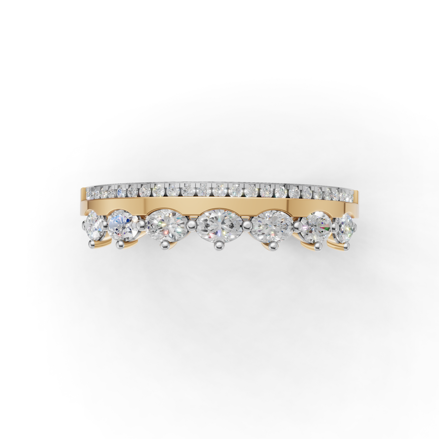 Marquise and Round Diamond Stacking Band