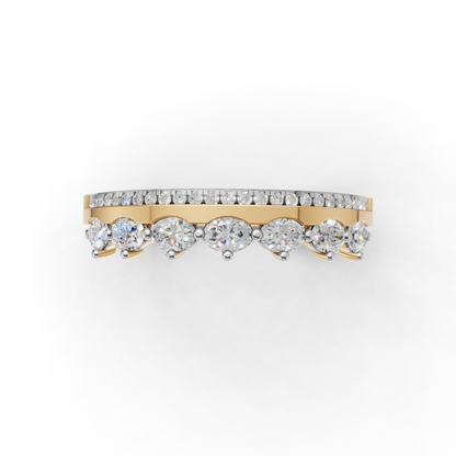 Marquise and Round Diamond Stacking Band