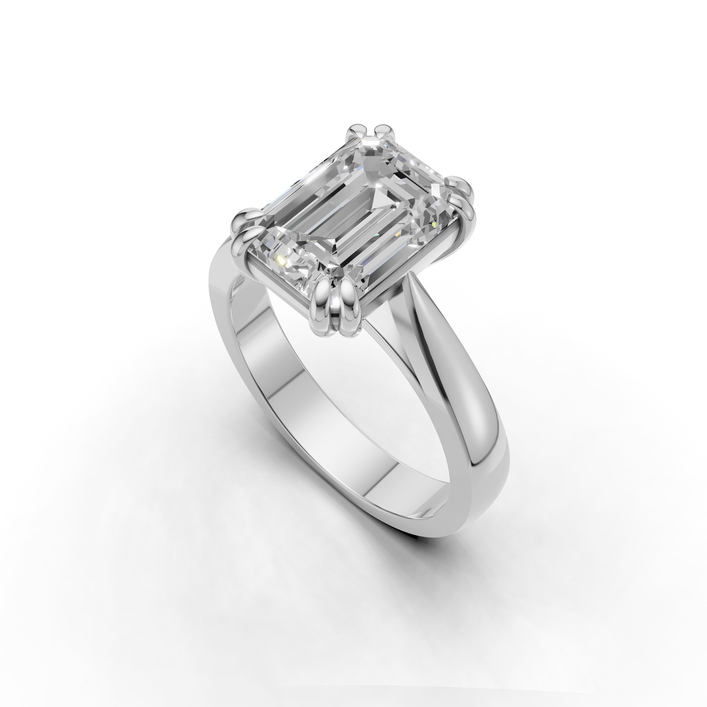 Emerald Cut Solitaire Diamond Engagement Ring