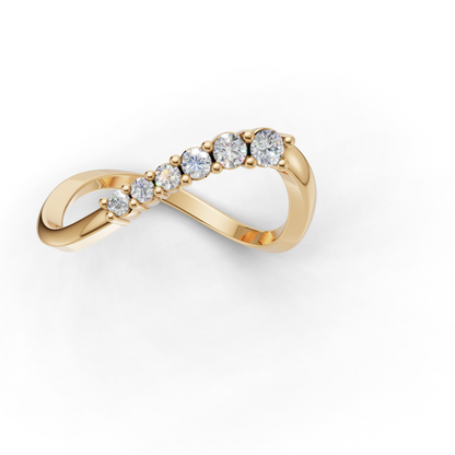 Infinity Diamond Ring – Elegant Twist Band Designer Jewelry