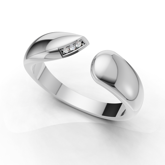 Modern Wrap Design Ring – Contemporary Open Band Statement Jewelry