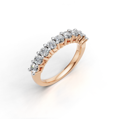 Diamond Half Eternity Ring – Classic Prong Set Band for Everyday Elegance