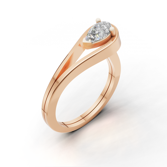 Modern Solitaire Engagement Ring – Contemporary Twisted Band Design