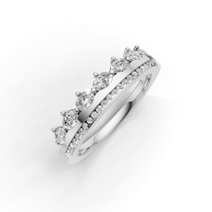 Marquise and Round Diamond Stacking Band