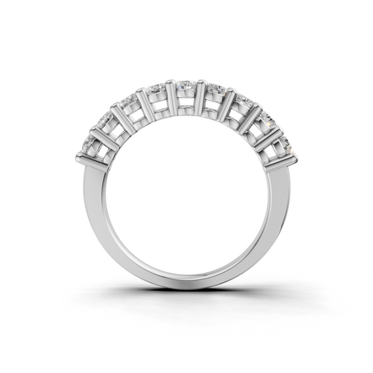 Diamond Half Eternity Ring – Classic Prong Set Band for Everyday Elegance