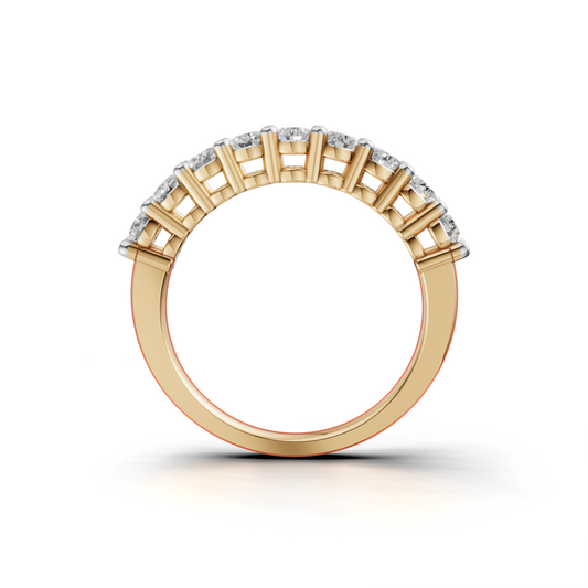 Diamond Half Eternity Ring – Classic Prong Set Band for Everyday Elegance