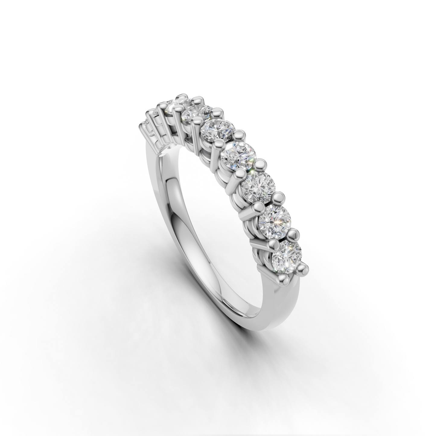 Diamond Half Eternity Ring – Classic Prong Set Band for Everyday Elegance