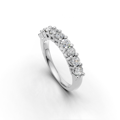 Diamond Half Eternity Ring – Classic Prong Set Band for Everyday Elegance
