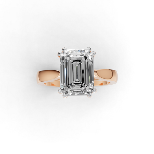 Emerald Cut Solitaire Diamond Engagement Ring