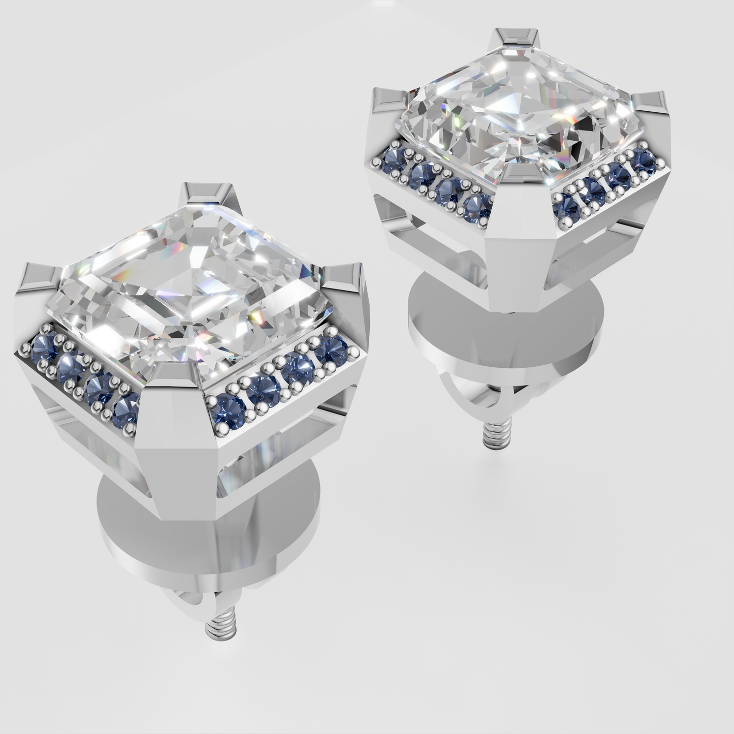 Ascher Cut Gemstone Studs