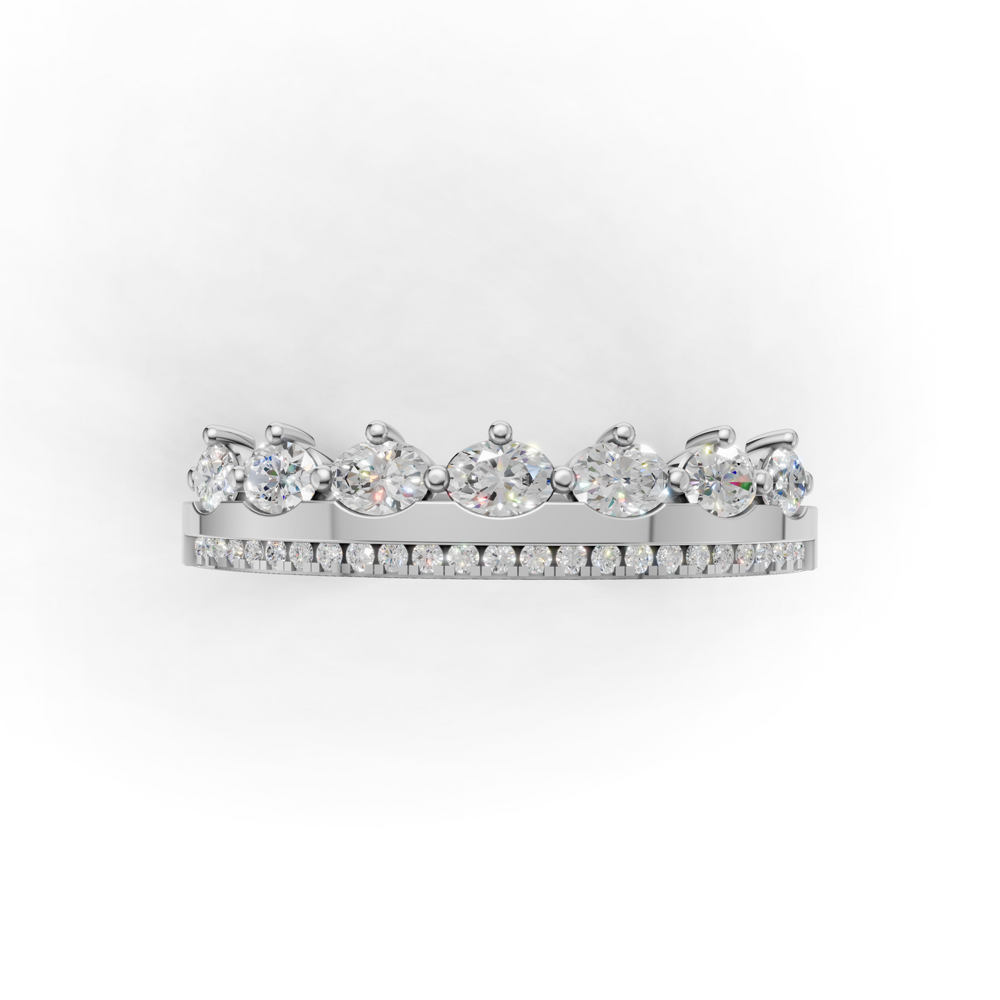 Marquise and Round Diamond Stacking Band