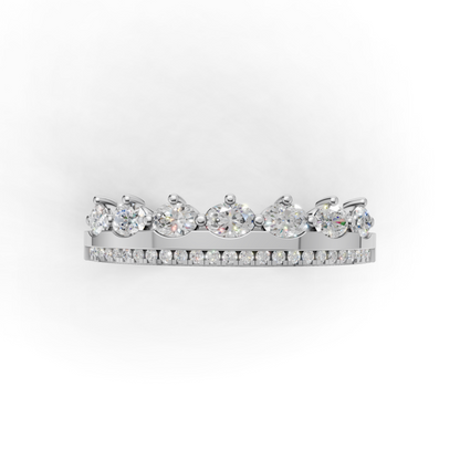Marquise and Round Diamond Stacking Band