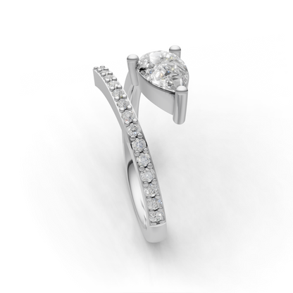 Pear Cut Diamond Engagement Ring – Modern Split Shank Design