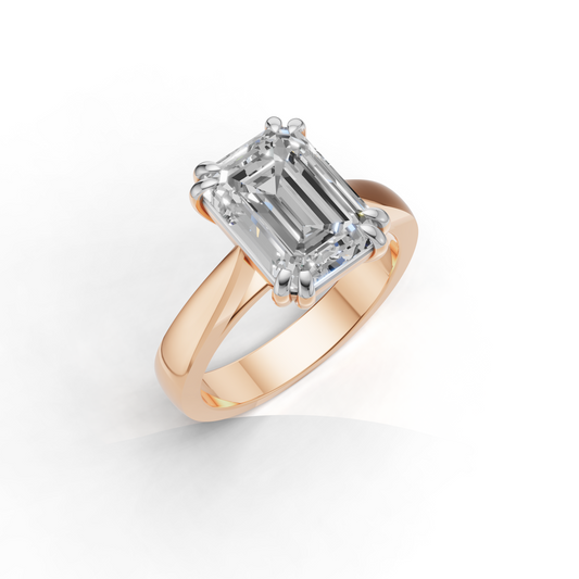 Emerald Cut Solitaire Diamond Engagement Ring