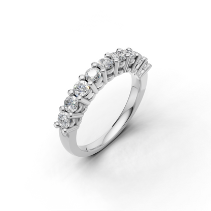 Diamond Half Eternity Ring – Classic Prong Set Band for Everyday Elegance
