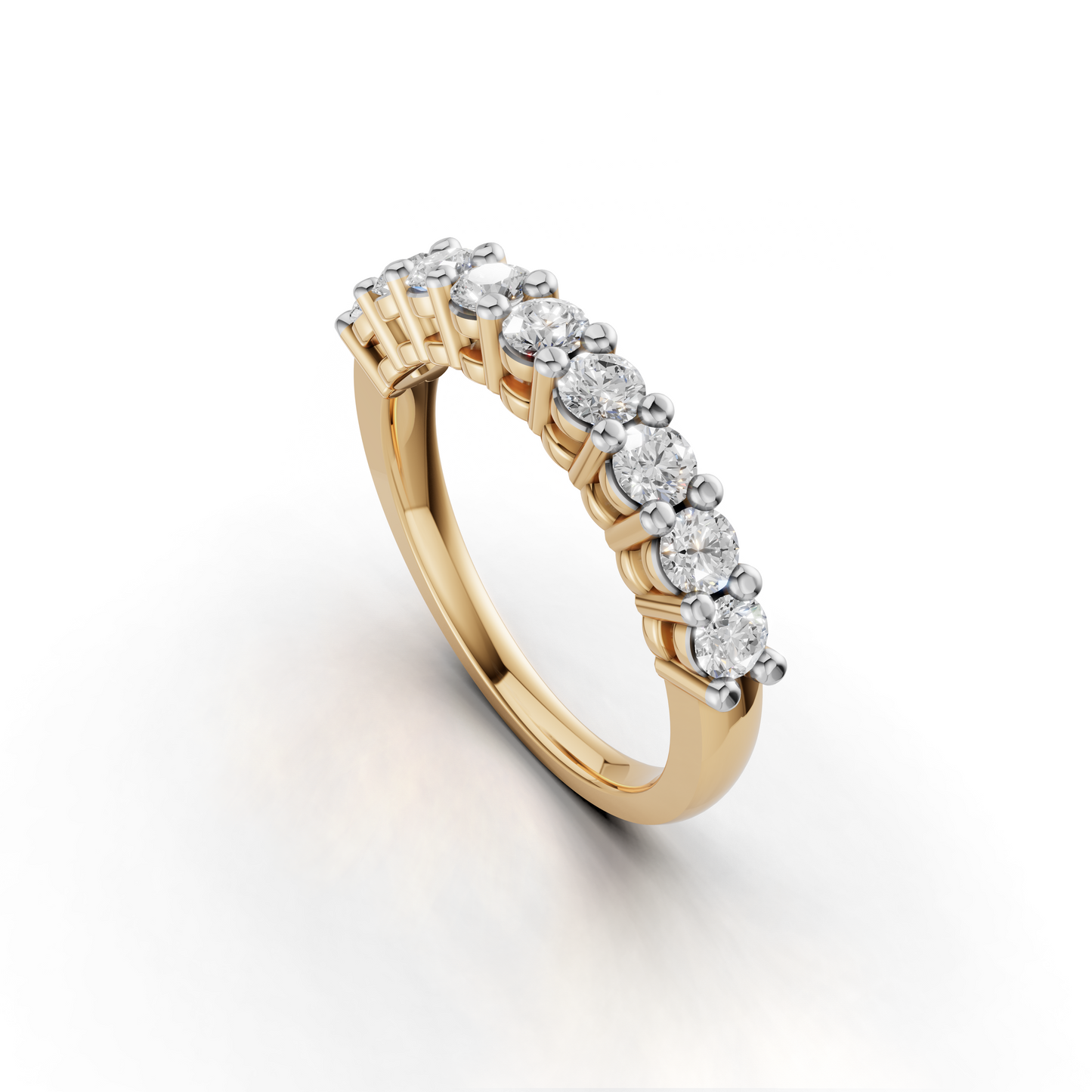 Diamond Half Eternity Ring – Classic Prong Set Band for Everyday Elegance