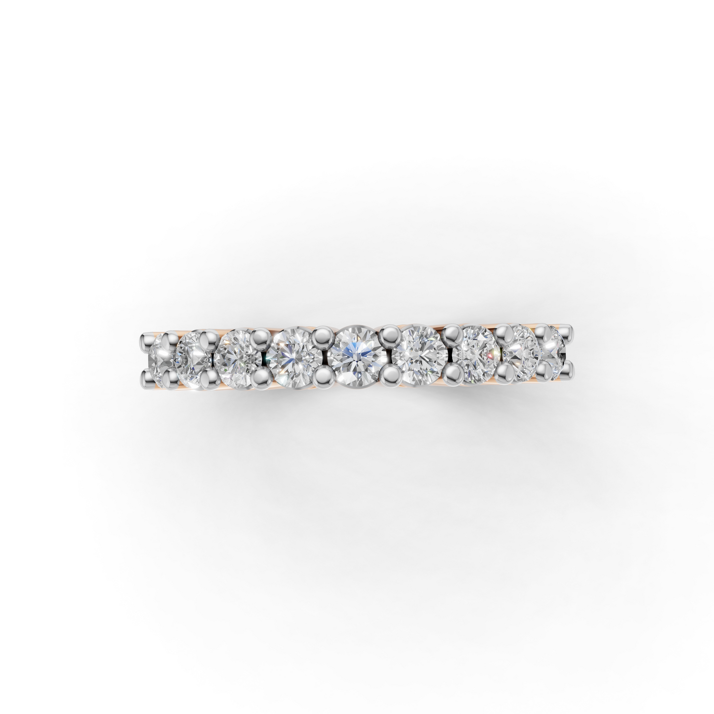 Diamond Half Eternity Ring – Classic Prong Set Band for Everyday Elegance