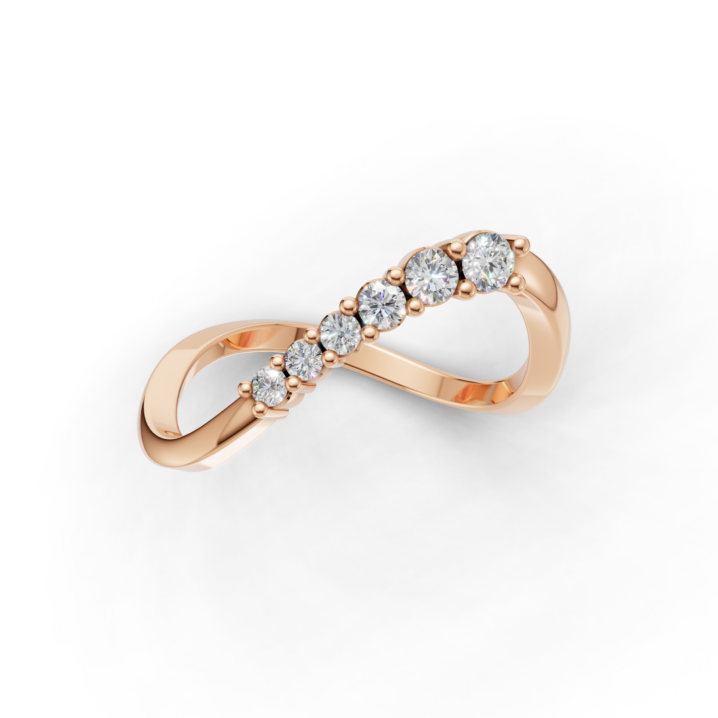 Infinity Diamond Ring – Elegant Twist Band Designer Jewelry