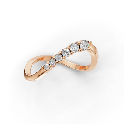 Infinity Diamond Ring – Elegant Twist Band Designer Jewelry